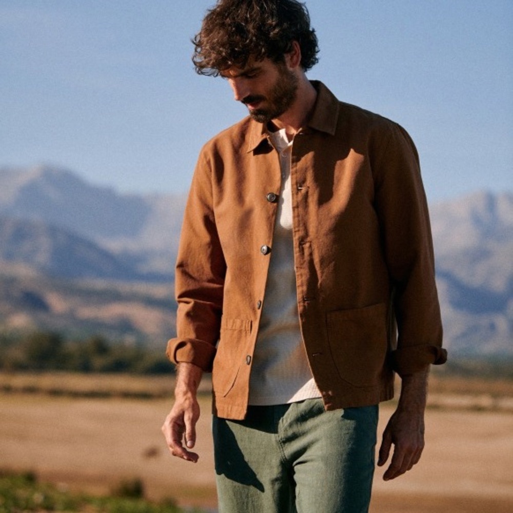 Octobre Editions Tim Jacket in Light Brown 100% Cotton size M